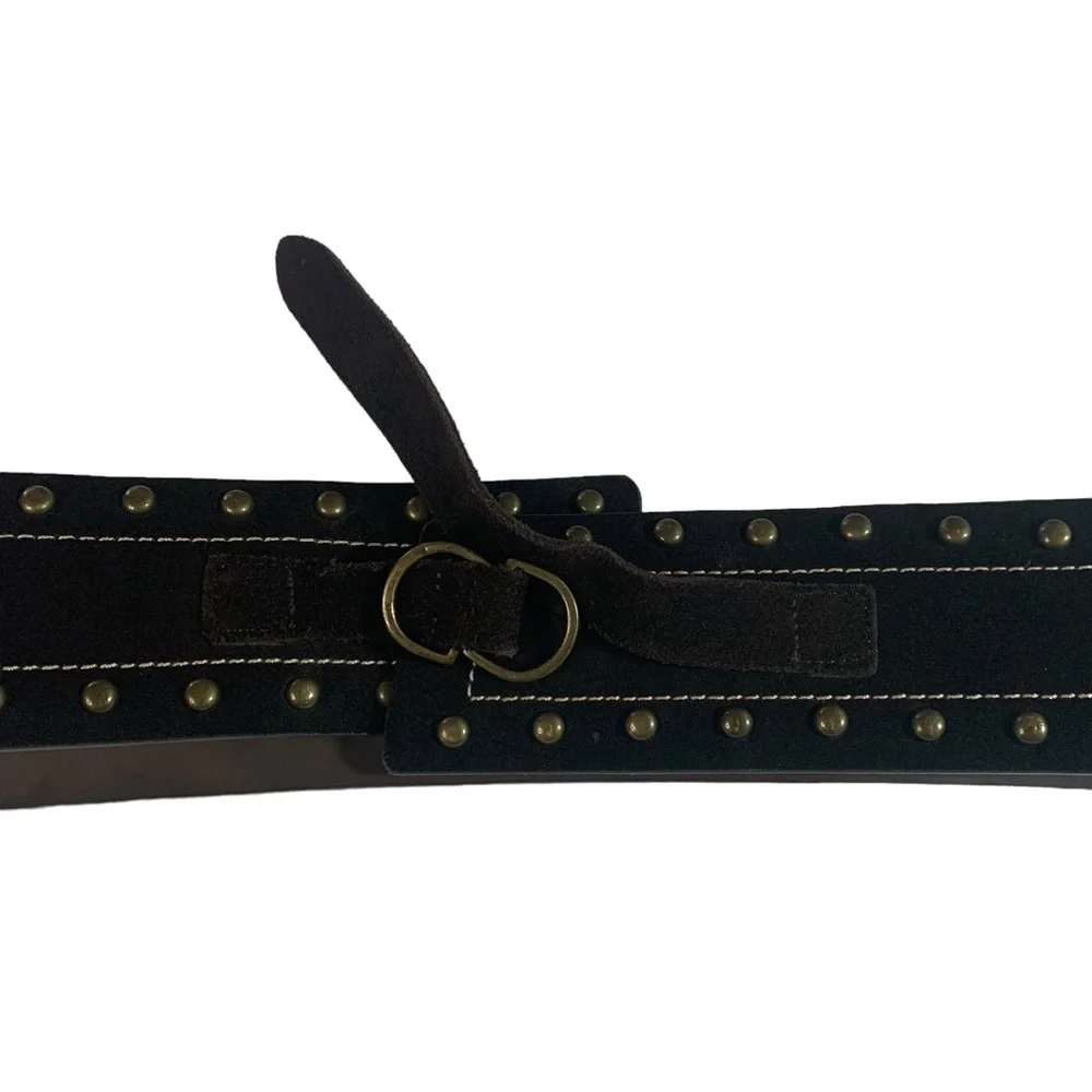 Candies BoHo Hippie Brown Studded Suede Womens Hip Belt X/XL